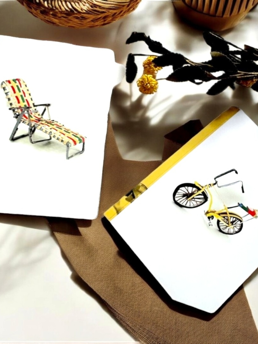 Yellow Accent Bicycle & Chair Notebooks - Multipack Home Office Journal